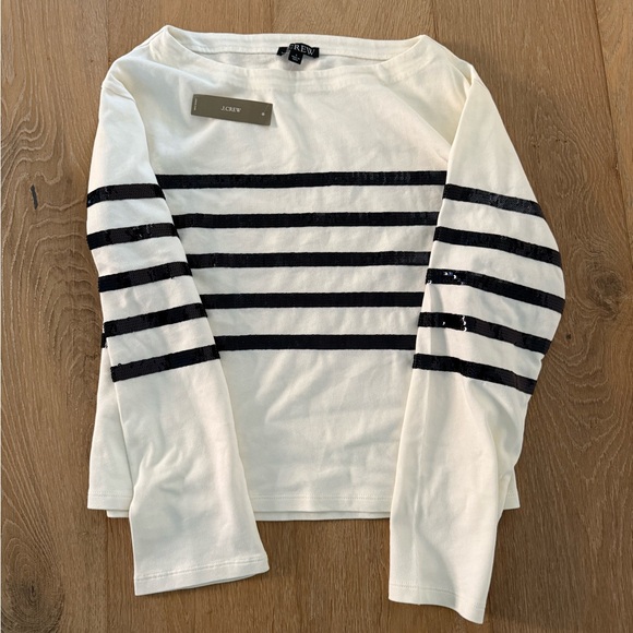 J. Crew Mariner Sequin Boatneck Top - Picture 2 of 4